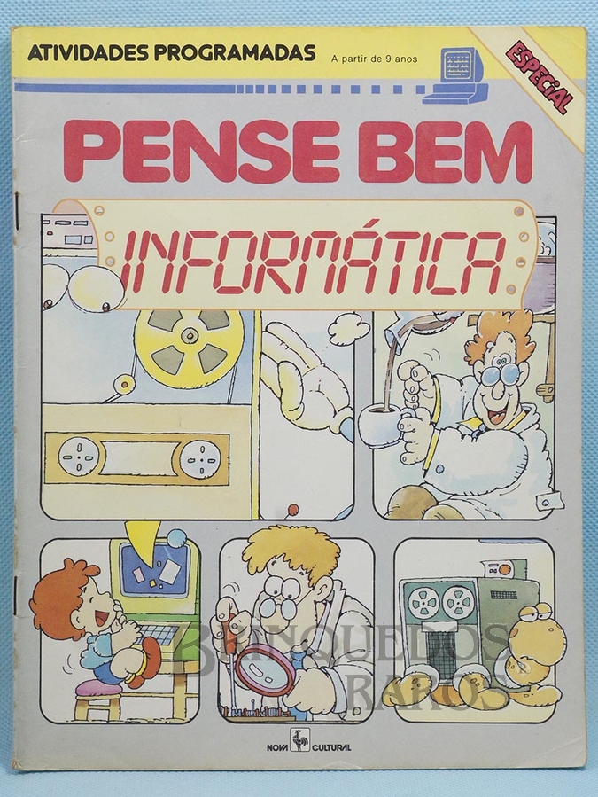 Brinquedo antigo Pense Bem Caderno de atividades programadas Informática Década de 1990  