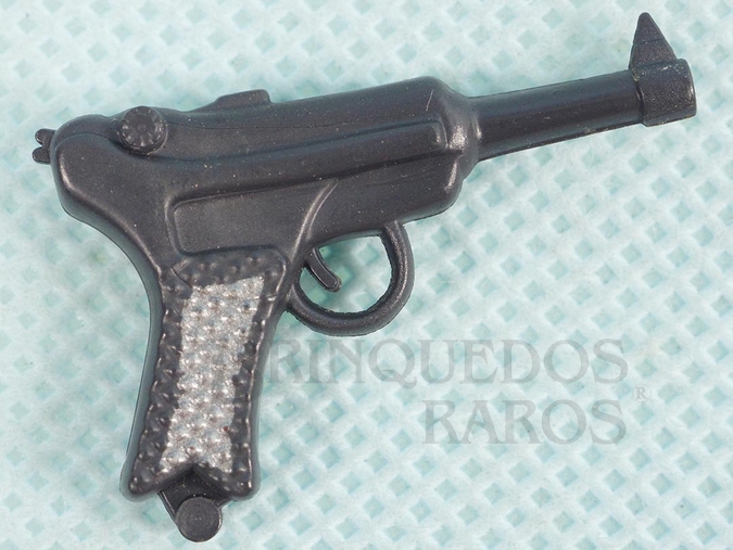Brinquedo antigo Pistola Luger P8 Aventura Missão Impossível Anos 1978 a 1980