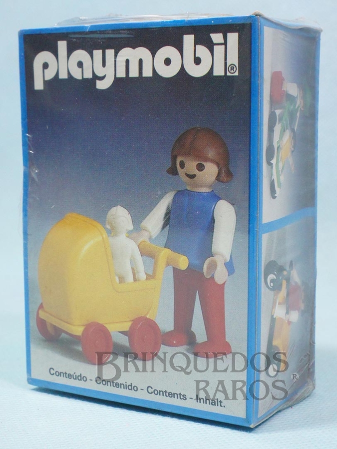 Brinquedo antigo Playmobil Menina com Carrinho de Bebe Caixa Lacrada  Década de 1980