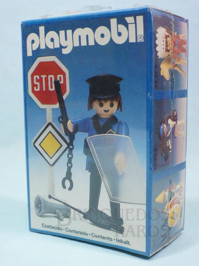 Brinquedo antigo Playmobil Policial Caixa Lacrada  Década de 1980
