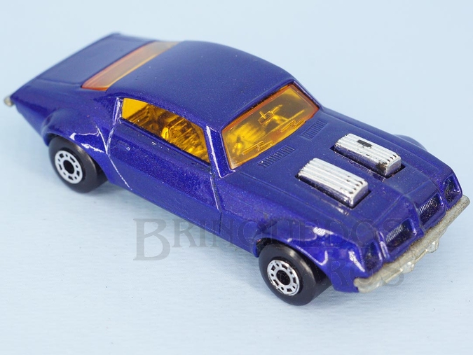 Brinquedo antigo Pontiac Firebird Superfast azul escuro Brazilian Matchbox Inbrima 1970
