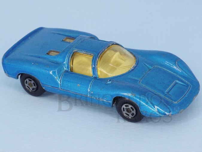 Brinquedo antigo Porsche 910 Superfast azul metálico Brazilian Matchbox Inbrima 1970