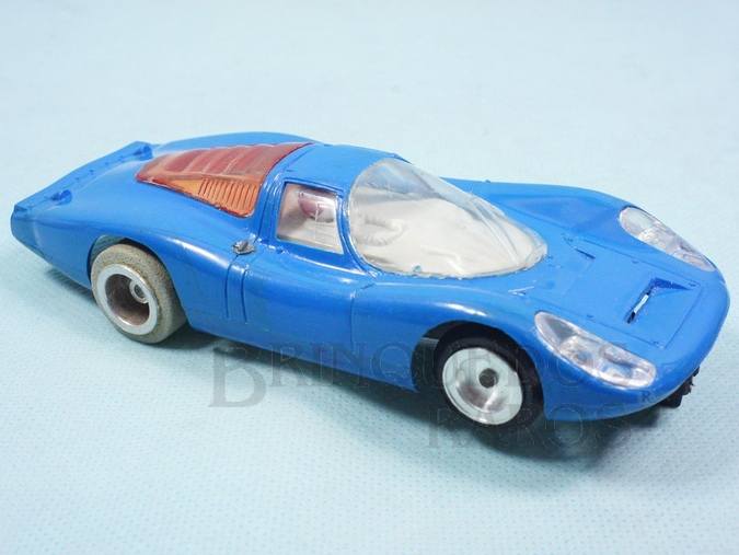 Brinquedo antigo Porsche 917 GT azul Chassi de Alumínio basculante Ano 1970