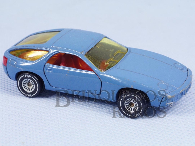 Brinquedo antigo Porsche 928 azul Brasilianische Siku Alfema Década de 1980