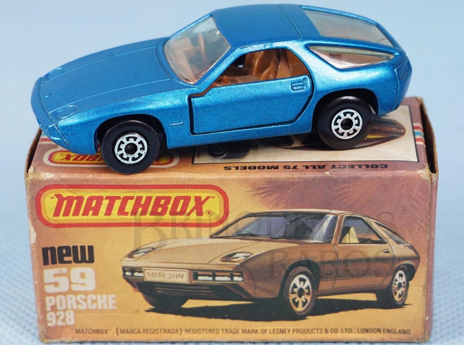 Brinquedo antigo Porsche 928 Superfast azul metálico