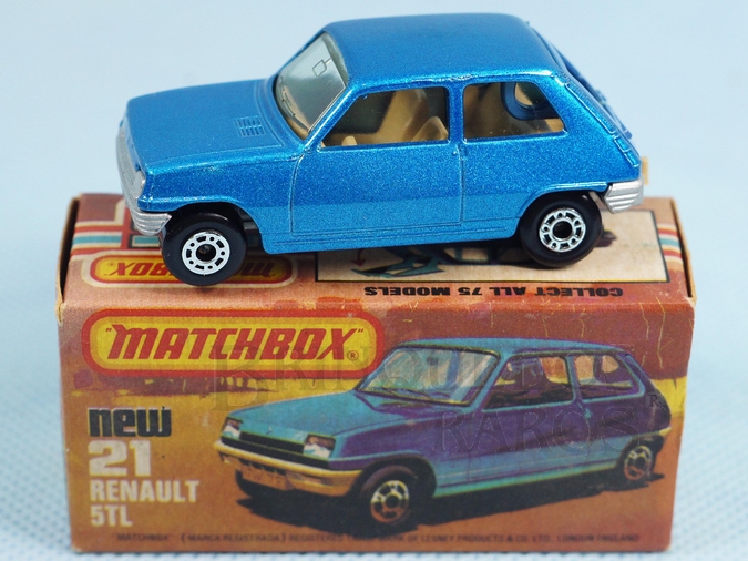 Brinquedo antigo Renault 5 TL Superfast azul metálico