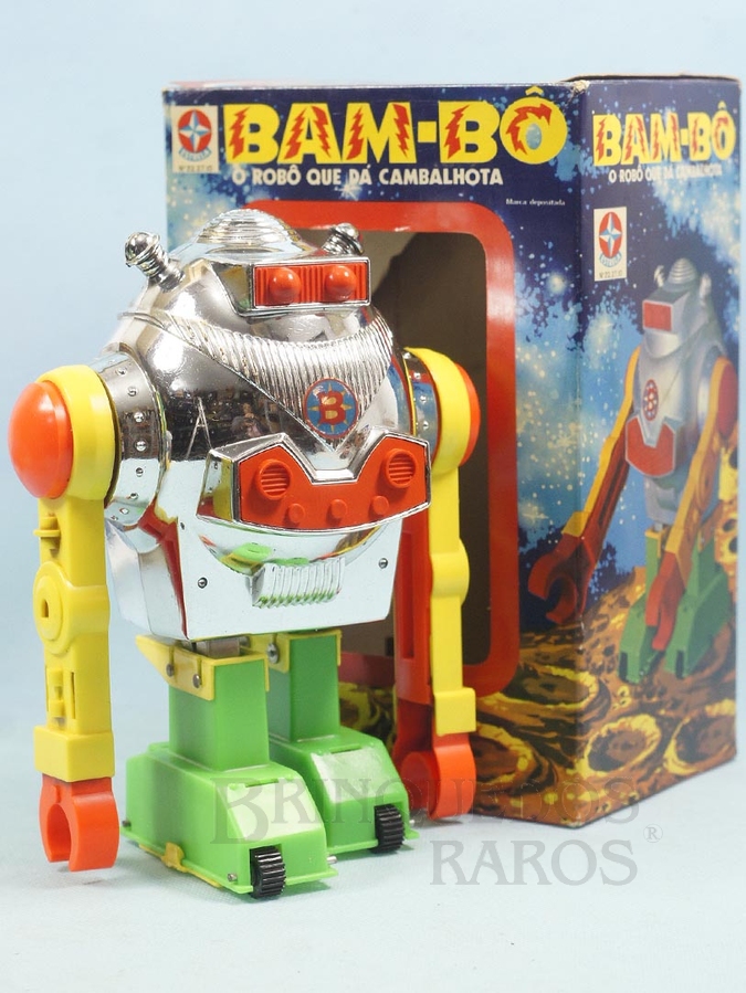Brinquedo antigo Robot Bam-Bô o Robô que dá cambalhota 22,00 cm de altura Primeira Série Ano 1975