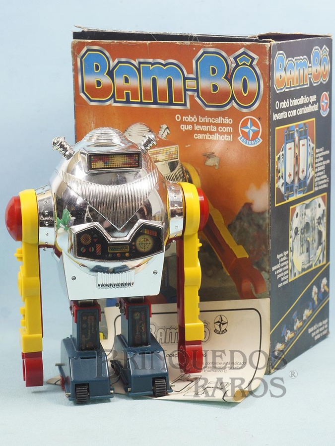Brinquedo antigo Robot Bam-Bô o Robô que dá cambalhota 22,00 cm de altura Terceira Série Ano 1989