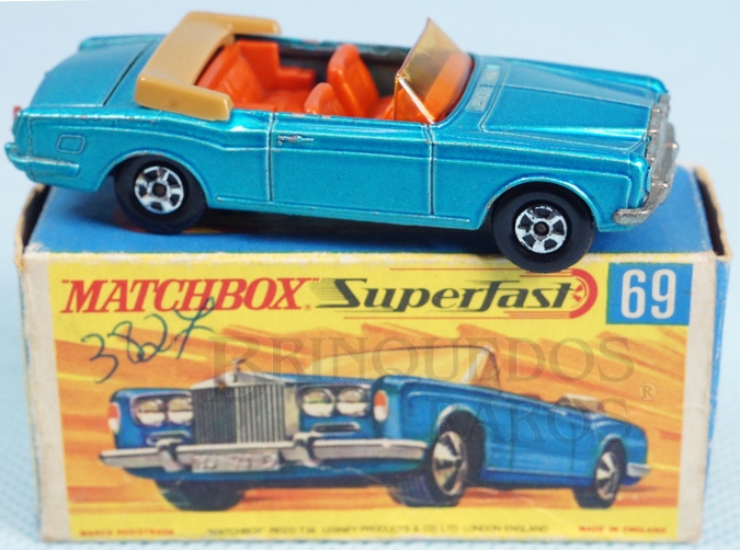 Brinquedo antigo Rolls Royce Silver Shadow Coupe azul metálico Superfast Transitional Weels