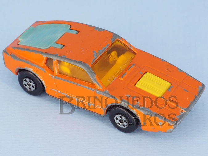Brinquedo antigo Saab Sonett III Superfast laranja Brazilian Matchbox Inbrima 1970