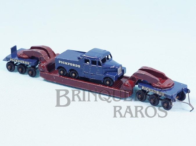 Brinquedo antigo Scammel 6x6 Tractor and 200 Ton Crane Transporter Série Major Packs Black Plastic Regular Wheels