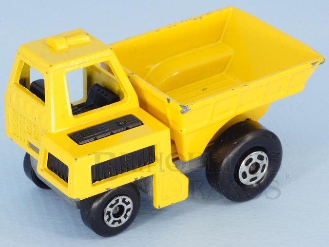 Brinquedo antigo Site Dumper Superfast caçamba amarela Brazilian Matchbox Inbrima 1970