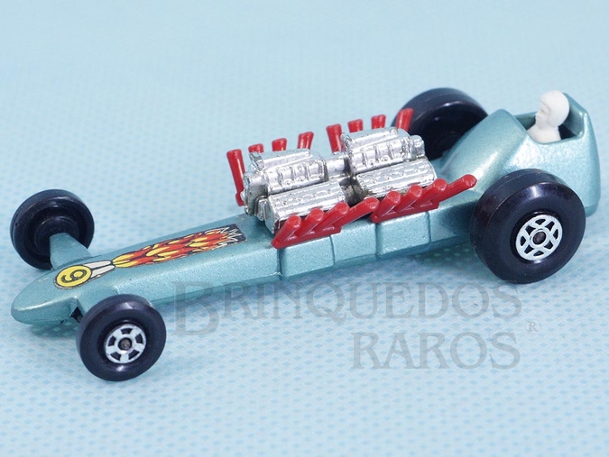 Brinquedo antigo Slingshot Dragster Superfast azul metálico