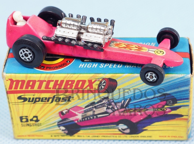 Brinquedo antigo Slingshot Dragster Superfast vermelho