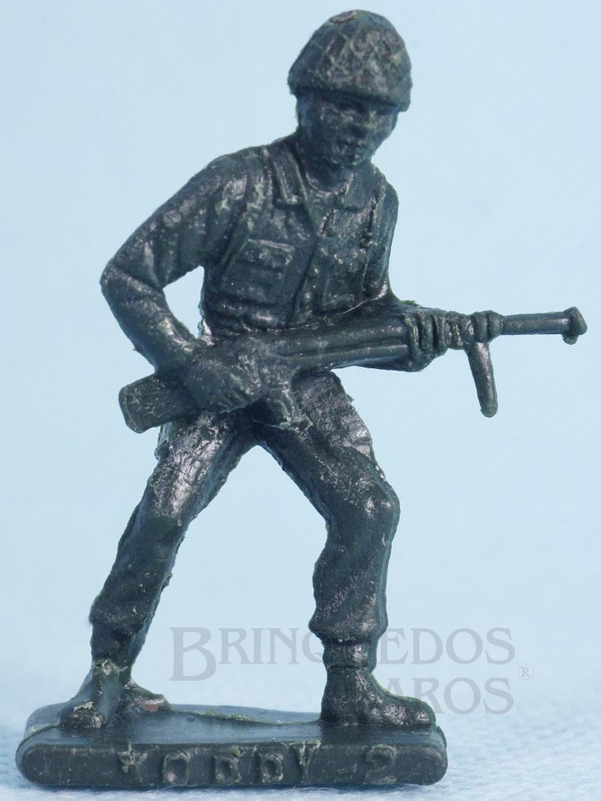 Brinquedo antigo Soldado Toddy de pé avançando com metralhadora Numerado 2