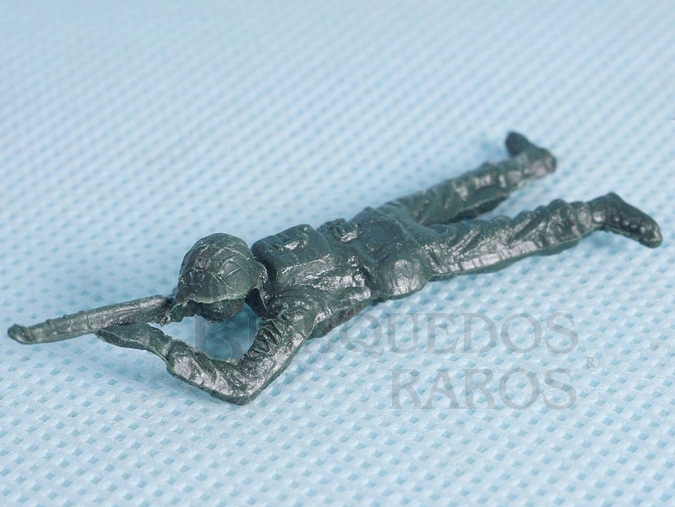 Brinquedo antigo Soldado Toddy deitado atirando com Fusil Numerado 5