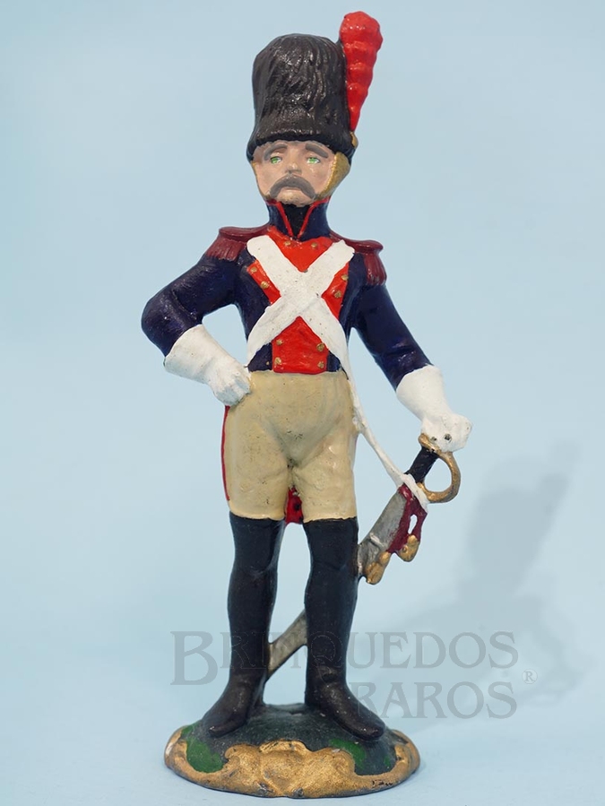 Brinquedo antigo Soldado Granadeiro da Velha Guarda Imperial Napoleônica com 9,0 cm de altura Década de 1990