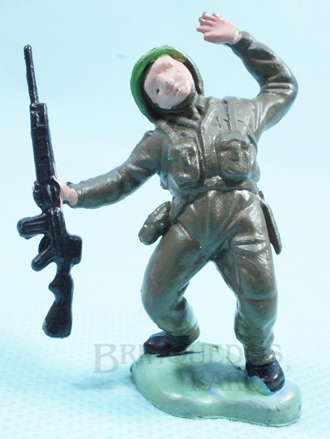 Brinquedo antigo Soldado inglês ferido fabricado pela Britains inglesa Figura Matriz do soldado Toddy número 10