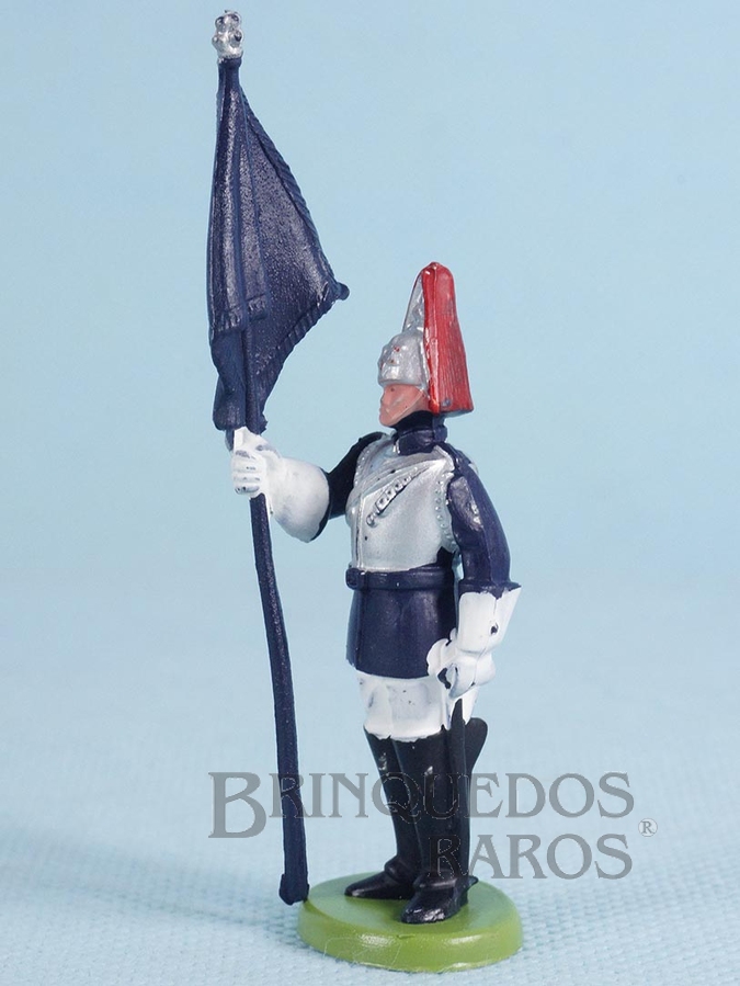Brinquedo antigo Soldado Lifeguard a pé com Estandarte Década de 1970