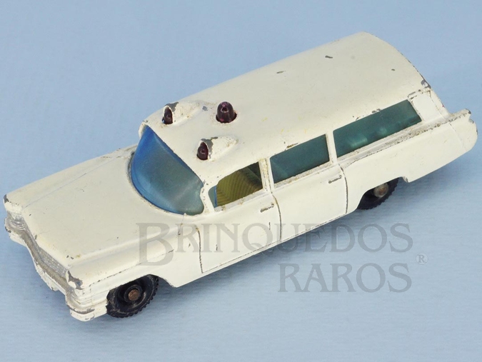 Brinquedo antigo S+S Cadillac Ambulance black plastic Regular Wheels