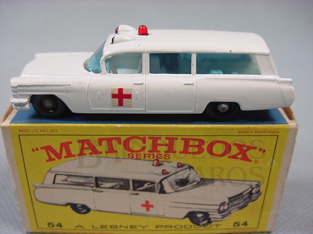 Brinquedo antigo S+S Cadillac Ambulance black plastic Regular Wheels
