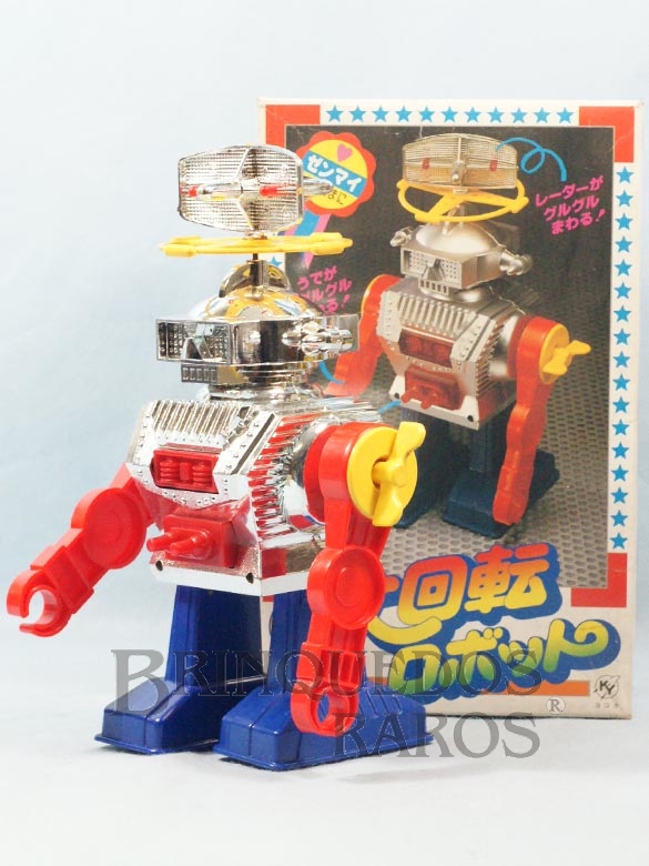 Brinquedo antigo Super Revolution Robot com 24,00 cm de altura Década de 1980