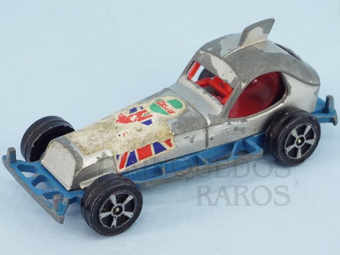 Brinquedo antigo Super Stock Car chassi azul Corgi Jr Whizzwheels