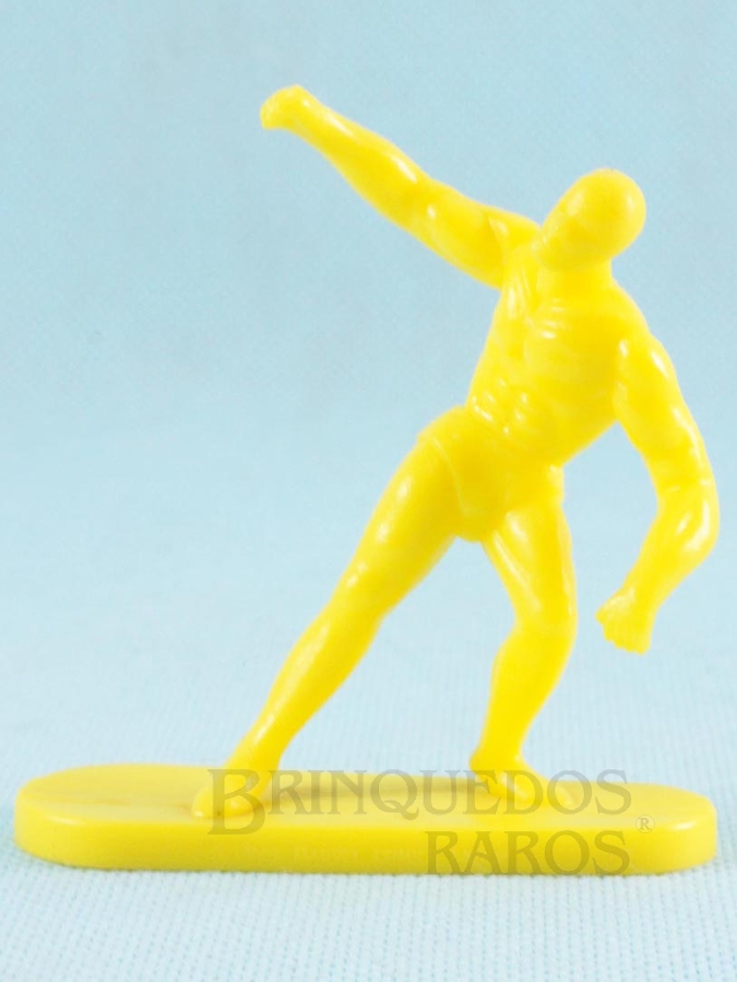 Brinquedo antigo Surfista Prateado de plástico amarelo Década de 1980