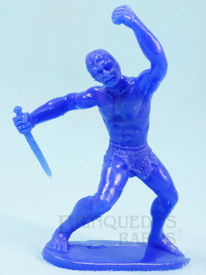 Brinquedo antigo Tarzan de plástico azul década de 1980