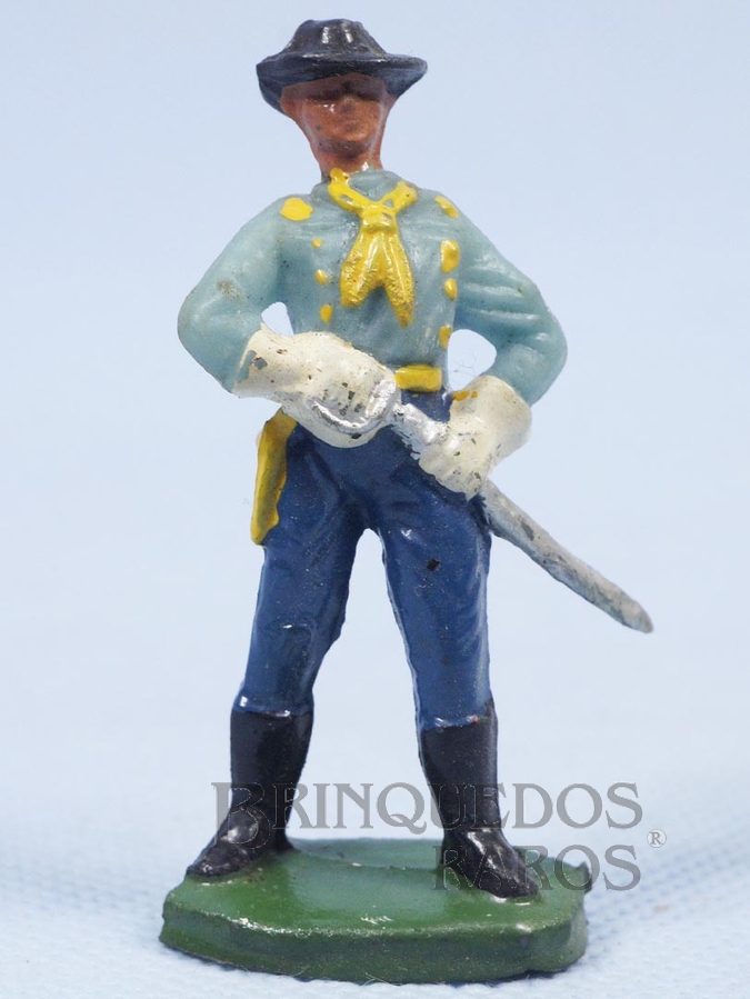Brinquedo antigo Tenente Rip Masters da Sétima Cavalaria desembainhando o sabre