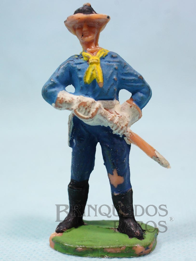 Brinquedo antigo Tenente Rip Masters da Sétima Cavalaria desembainhando o sabre
