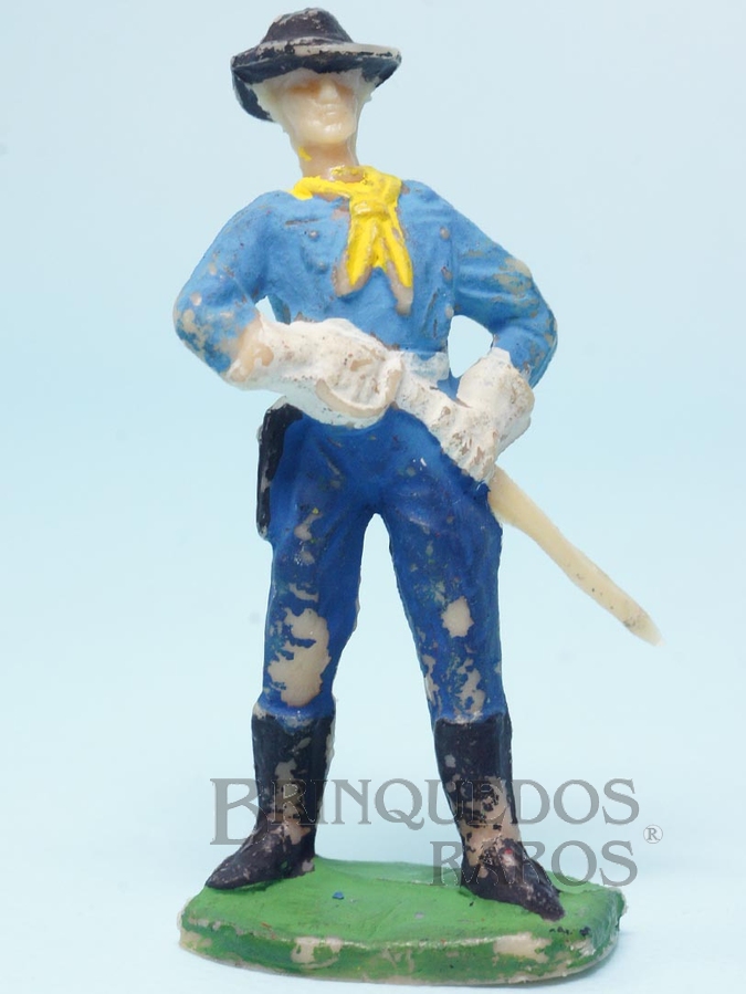 Brinquedo antigo Tenente Rip Masters da Sétima Cavalaria desembainhando o sabre Plástico bege Casablanca numerado 11