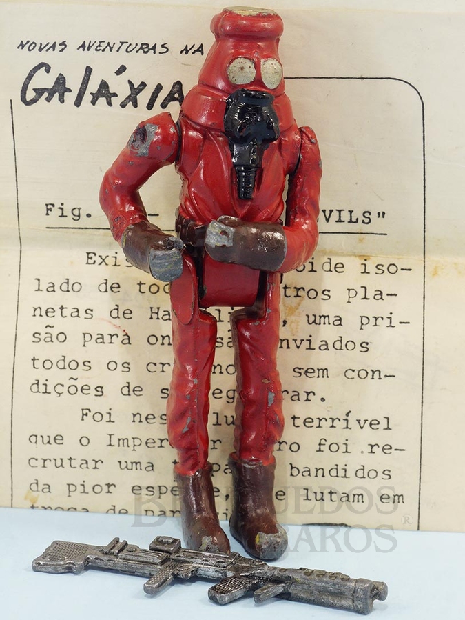 Brinquedo antigo The Red Devils Novas Aventuras na Galáxia Guerra nas Estrelas Star Wars completo com Folheto de Apresentação e Arma Ano 1983