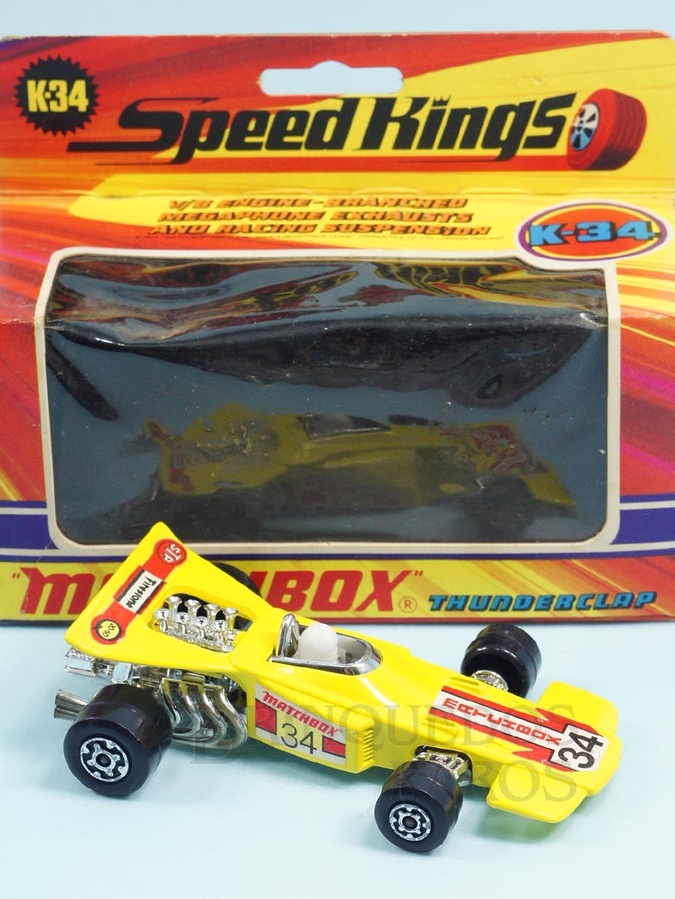 Brinquedo antigo Thunderclap Fórmula 1 Série Speed Kings Década de 1970