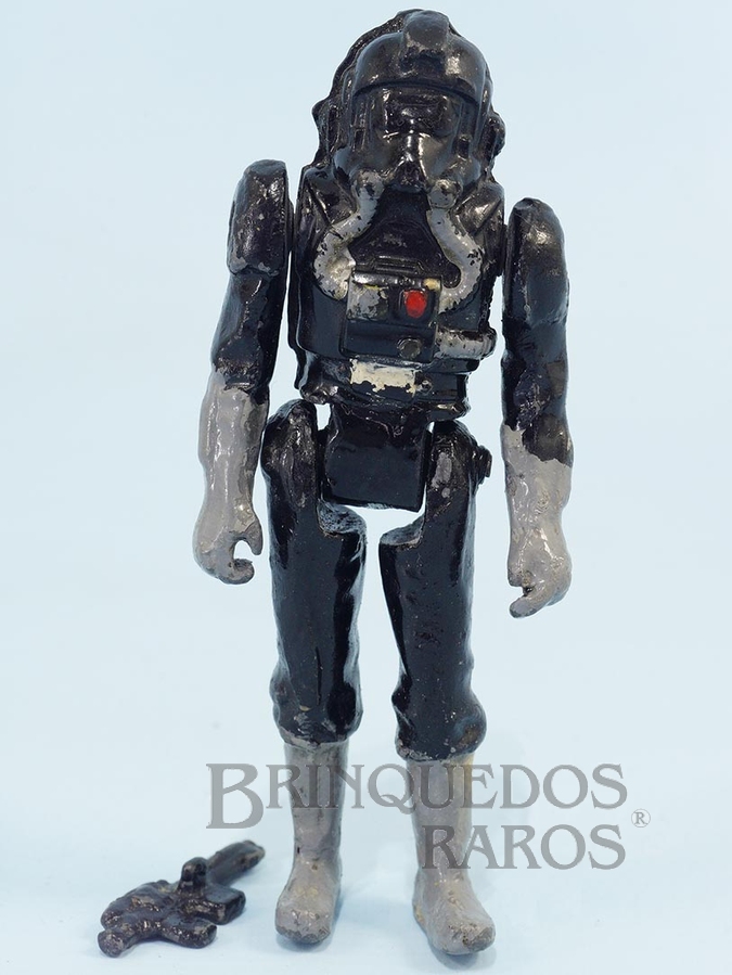 Brinquedo antigo Tie Imperial Pilot completo com Arma 10,00 cm de altura Série Aventura na Galáxia Guerra nas Estrelas Star Wars Ano 1983
