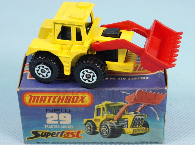 Brinquedo antigo Tractor Shovel Superfast motor preto