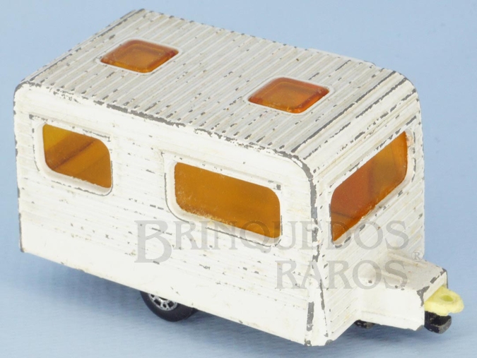 Brinquedo antigo Trailer Caravan Superfast Brazilian Matchbox Inbrima branco 1970