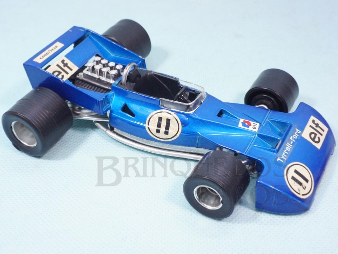 Brinquedo antigo Tyrrell Ford Formula 1 piloto Jackie Stewart Politoys Ano 1973