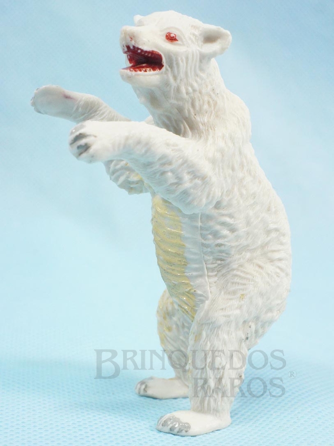 Brinquedo antigo Urso Branco de pé Série Zoológico Década de 1960
