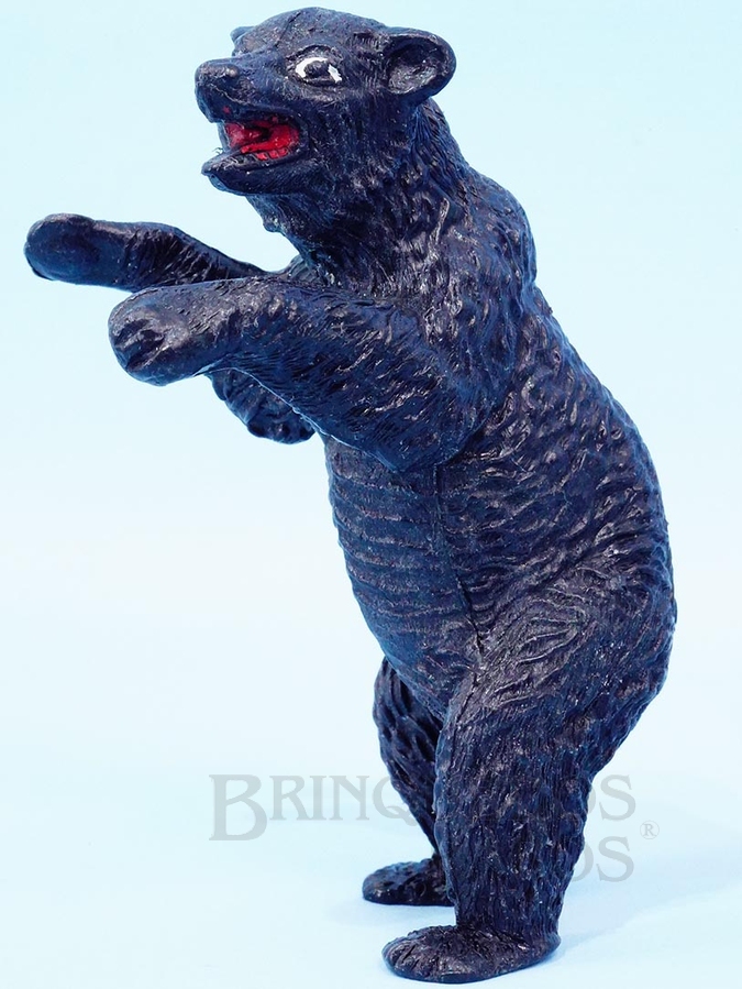 Brinquedo antigo Urso negro de pé Série Zoológico Década de 1960
