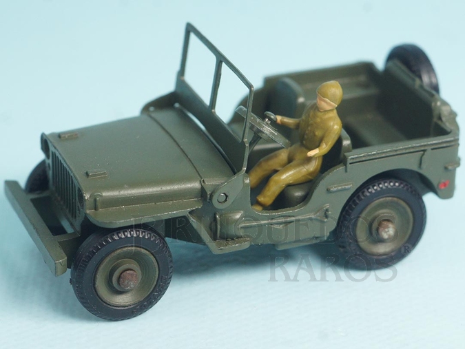Brinquedo antigo US Jeep Willys Hotchkiss perfeito estado completo com motorista Ano 1959