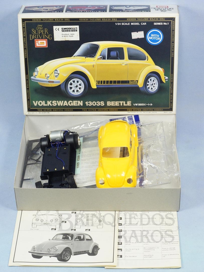 Brinquedo antigo Volkswagen 1303S Beetle motorizado 3 velocidades Série Super Driving Década de 1980