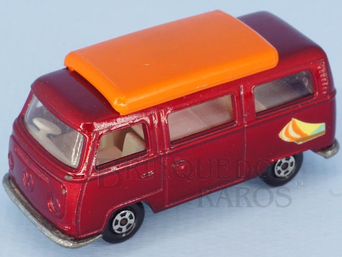 Brinquedo antigo Volkswagen Camper Superfast Transitional Weels vermelho metálico Brazilian Matchbox Inbrima 1970