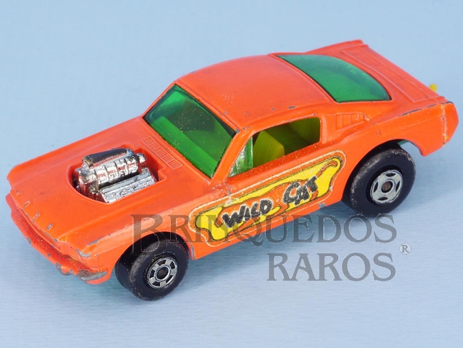 Brinquedo antigo Ford Mustang Wildcat Dragster Superfast laranja 