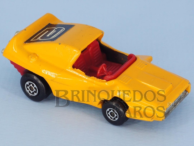 Brinquedo antigo Woosh-N-Push Superfast laranja Brazilian Matchbox Inbrima 1970