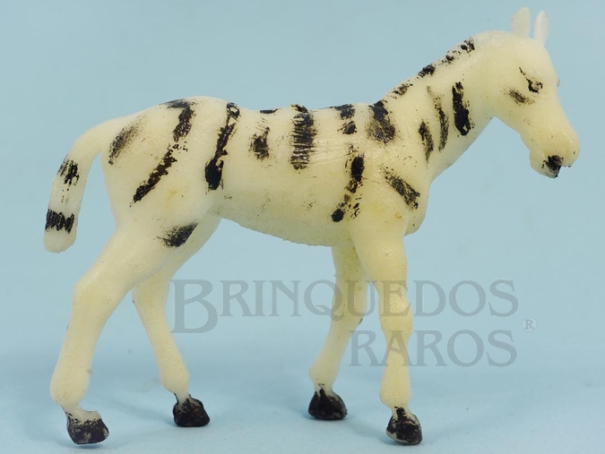 Brinquedo antigo Zebra com 5,5 cm de altura Década de 1970