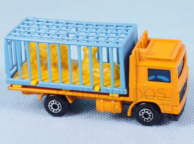 Brinquedo antigo Caminhão Volvo Zoo Truck Superfast laranja